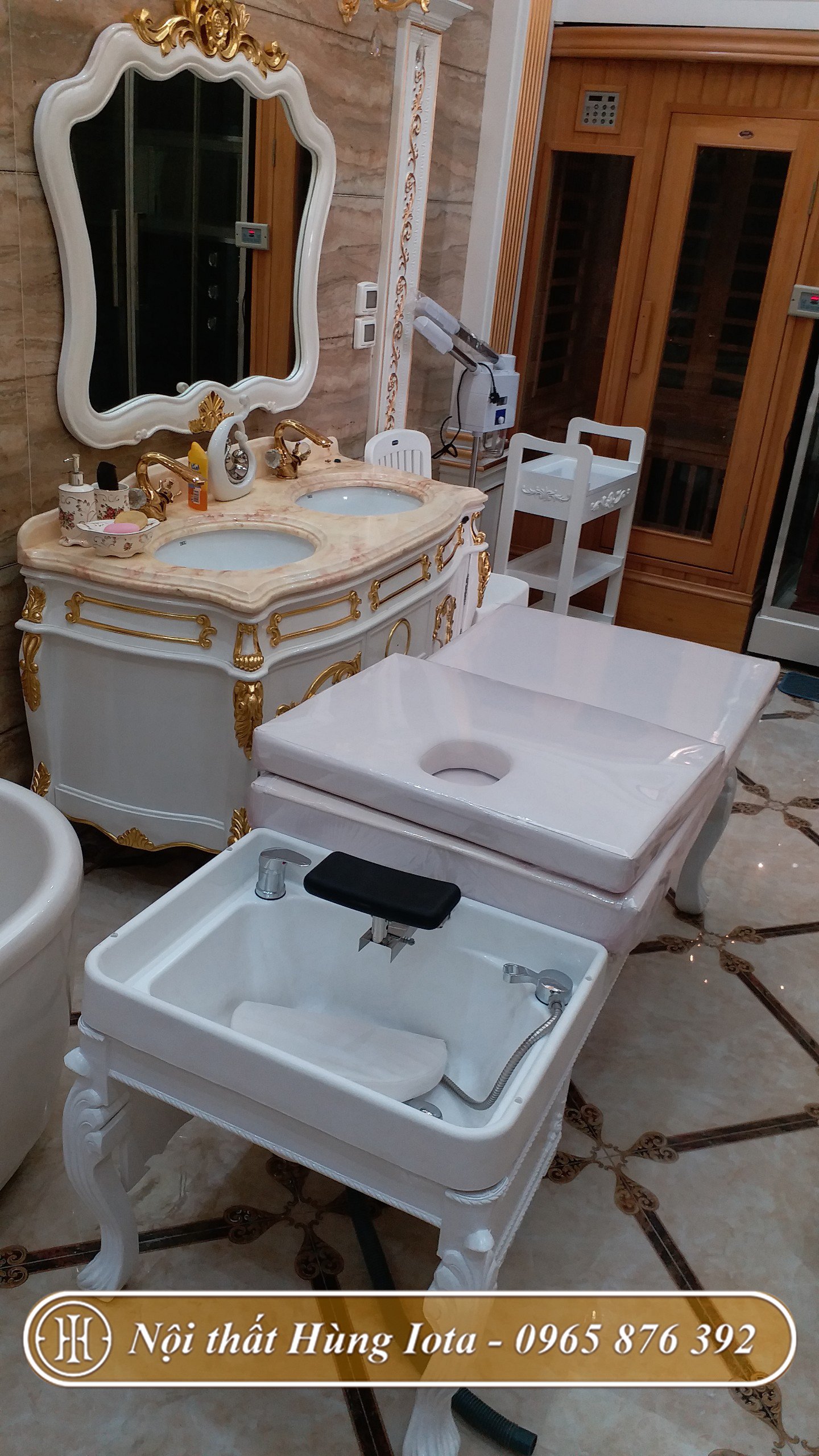 Giường gội đầu phong cách tân cổ điển