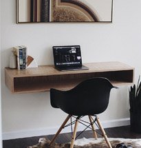 Bàn làm việc tại nhà đơn giản màu óc chó đẹp thanh lịch, giá rẻ BGD15