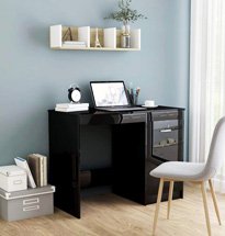 Bàn học có tủ đựng đồ màu đen đẹp sang trọng BGD36