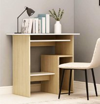 Bàn làm việc nhỏ màu trắng gỗ có ngăn đựng đồ độc đáo BGD52