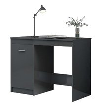 Bàn làm việc nhỏ gọn màu xám có tủ đựng đồ 2 tầng BGD49