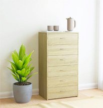 Tủ ngăn kéo 6 tầng màu gỗ đơn giản, nhỏ gọn, công dụng đa năng TDD48