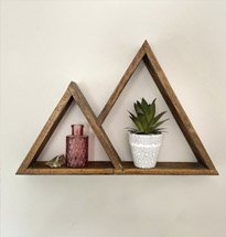 Kệ gỗ để bàn decor hay kệ treo tường đa năng hình tam giác KG75
