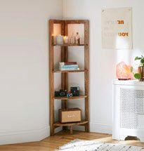 Kệ gỗ đựng sách góc tường 4 tầng đa năng, nhỏ gọn KG27