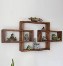 Kệ gỗ treo tường độc đáo kết hợp 3 khung gỗ hình chữ nhật KG61