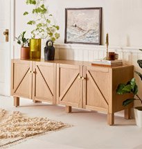 Tủ gỗ 4 cánh chéo decor phòng khách TDD83