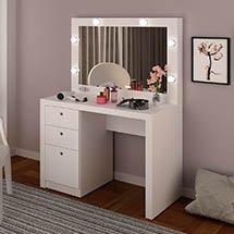 Bàn gương trang điểm hiện đại decor nhỏ gọn có đèn BTD13