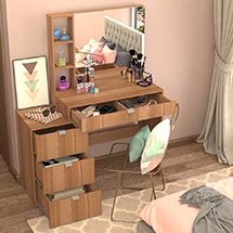 Bàn gương trang điểm màu gỗ được ưa chuộng hiện nay BTD07