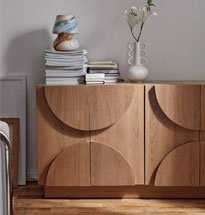 Tủ gỗ decor cánh bán nguyệt độc đáo TDD80