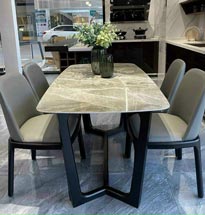 Bàn ghế ăn gia đình 4 ghế Grace màu xám BGA33