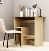 Bàn học nhỏ gọn màu gỗ có kệ đựng đồ thiết kế độc đáo BGD66