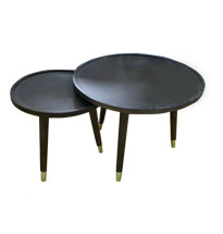 Bàn trà hình tròn decor gỗ tần bì cao cấp BGD73