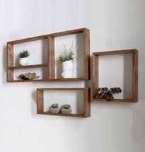 Kệ treo tường hình chữ nhật nhỏ gọn bằng gỗ đựng đồ decor KG66