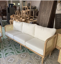 Ghế sofa tựa tay đan mây decor mặt đệm GSFGD40