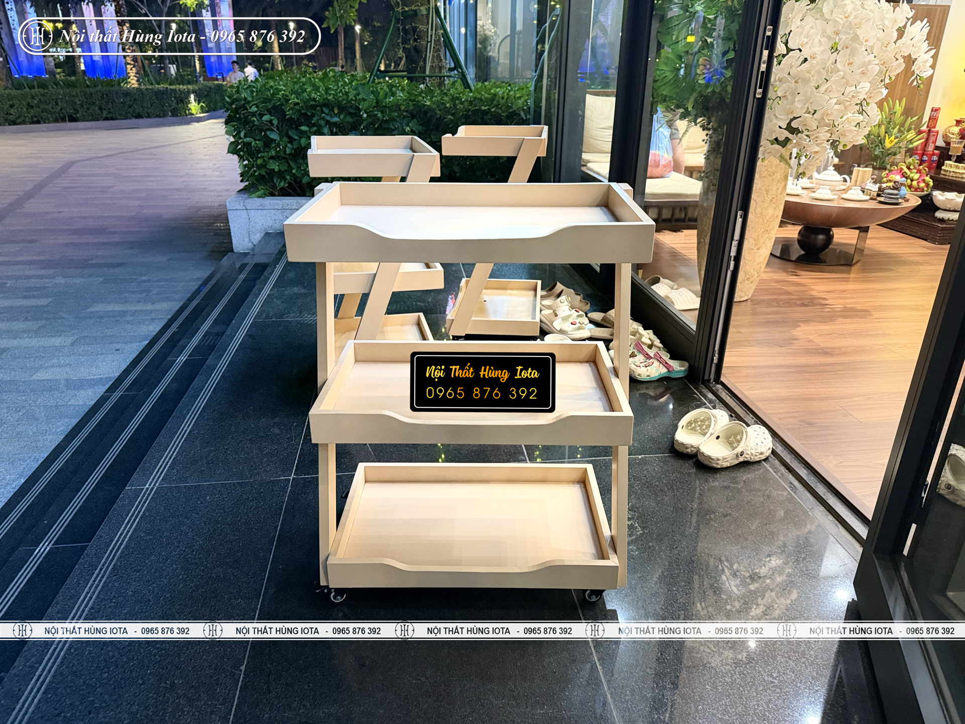 Xe đẩy spa chữ Z màu hồng cam đẹp