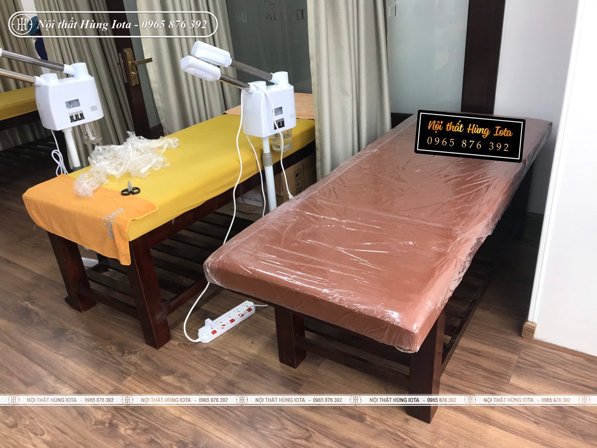 Giường spa trị liệu gỗ sồi cao cấp
