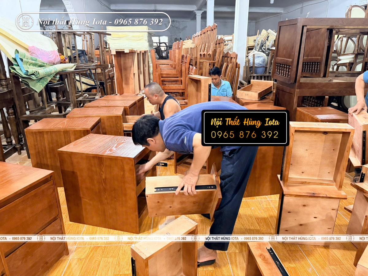 Sản xuất tủ đầu giường 2 ngăn kéo cho nhà nghỉ, khách sạn