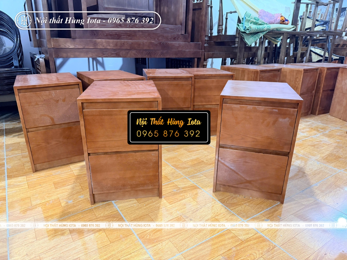 Tủ ngăn kéo đầu giường gỗ sồi cao cấp