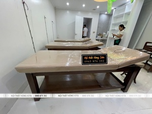 Giường massage màu nâu đẹp, sang trọng cho spa