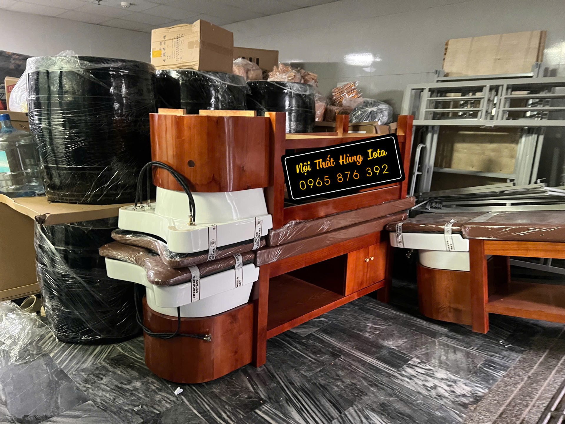 Giường gội đầu bồn sứ tại Cầu Giấy