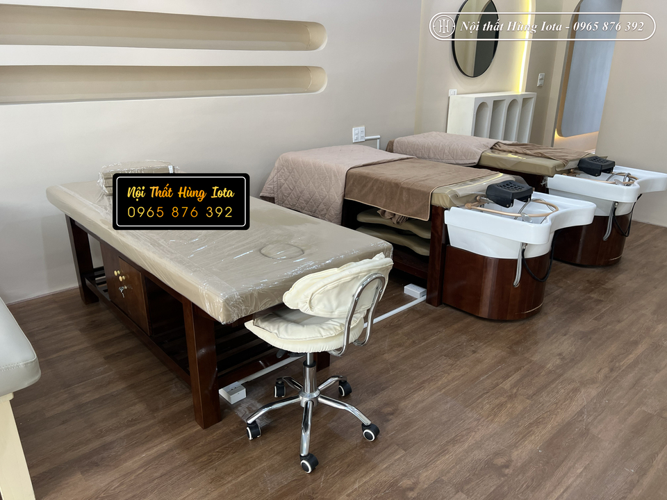 Giường spa có tủ ở Lào Cai – Lắp đặt cho Trang Phạm Spa & Clinic