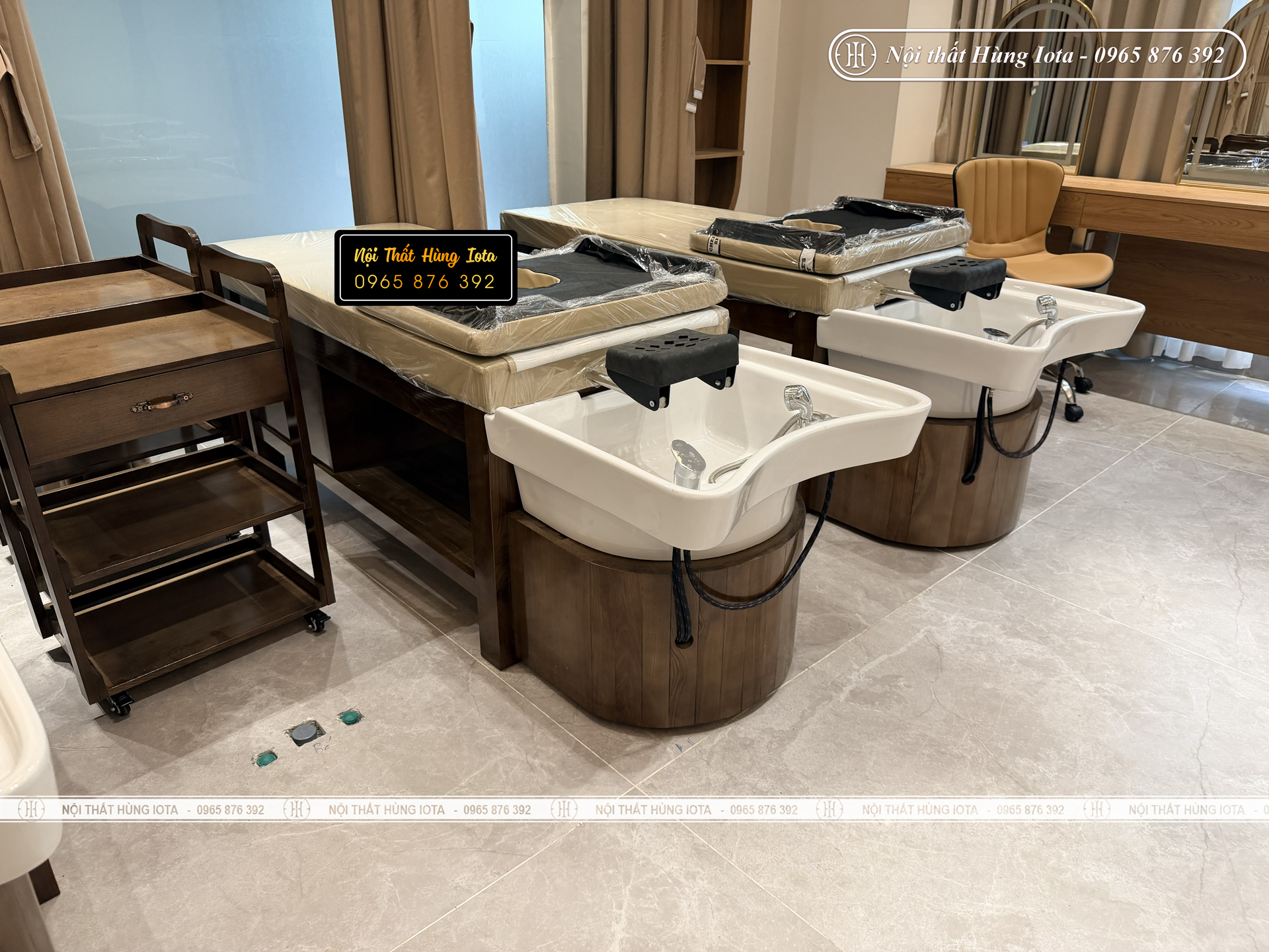 Giường gội đầu dưỡng sinh bệnh viện Phương Đông bồn sứ - vòm nước tuần hoàn